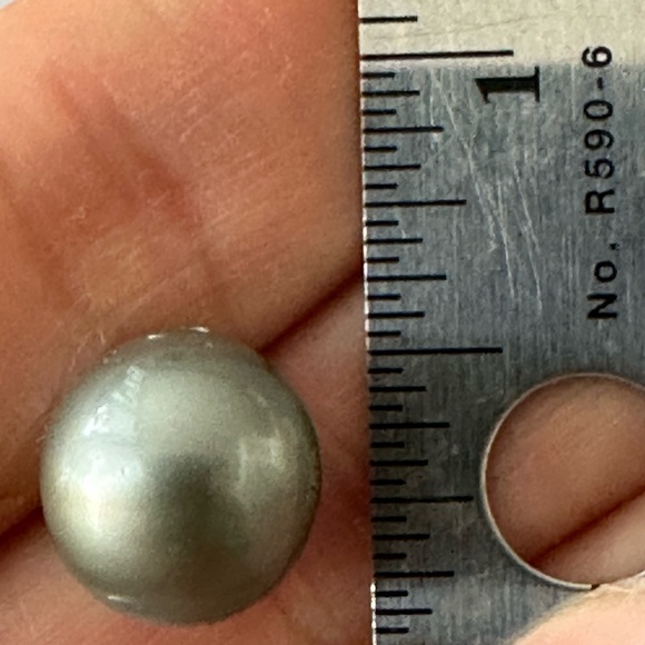 AUTHENTIC 12mm Real TAHITIAN Cultured Pearl - NO DYE - 925 Sterling Silver - Picture 5 of 8